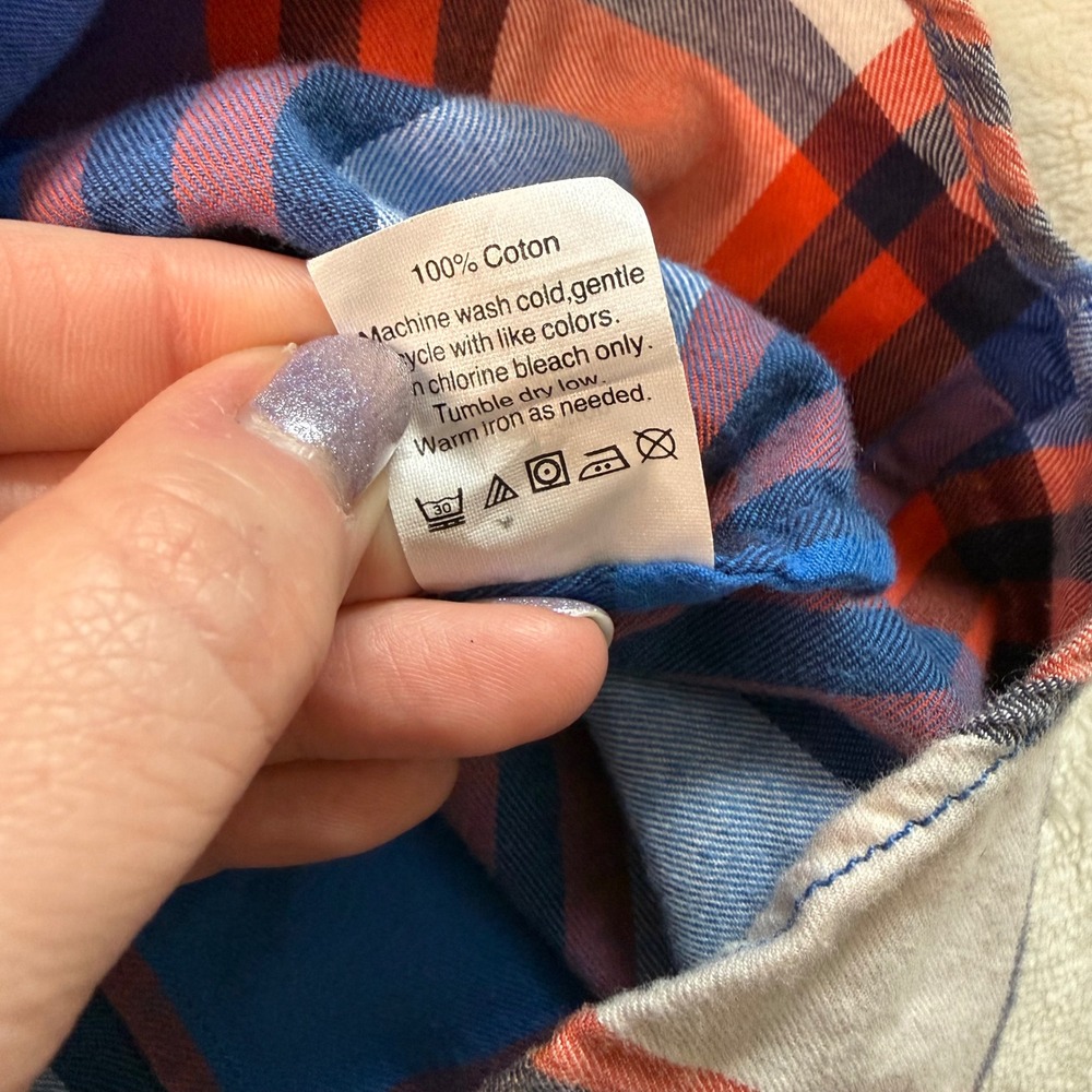 J.Crew Perfect Fit Plaid Button Down Shirt Womens Medium Blue Orange 30519 FA16 - Picture 4 of 7